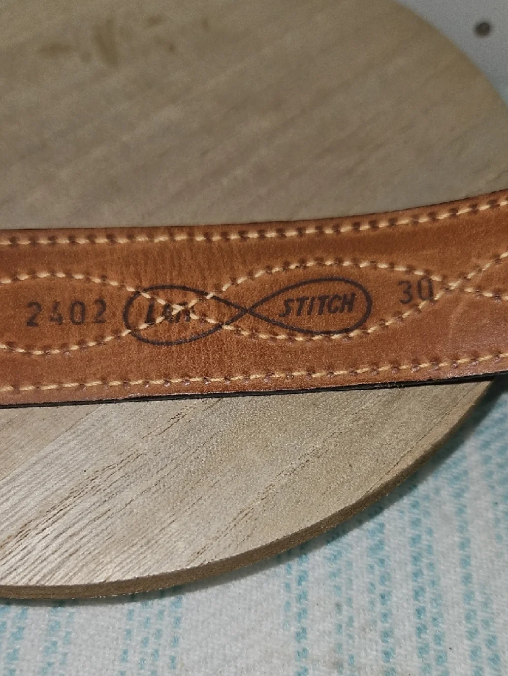Lyntone Kids Dark Brown Embroidered Leather Belt with Buckle